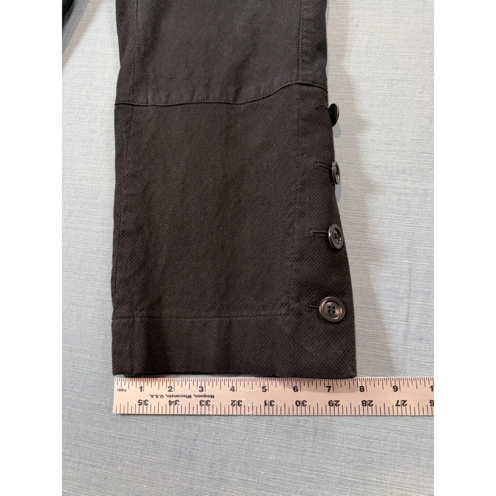 Nine West Brown Textured Cropped Pants Button Cuff Size 6 Stretch Trousers - Picture 7 of 12